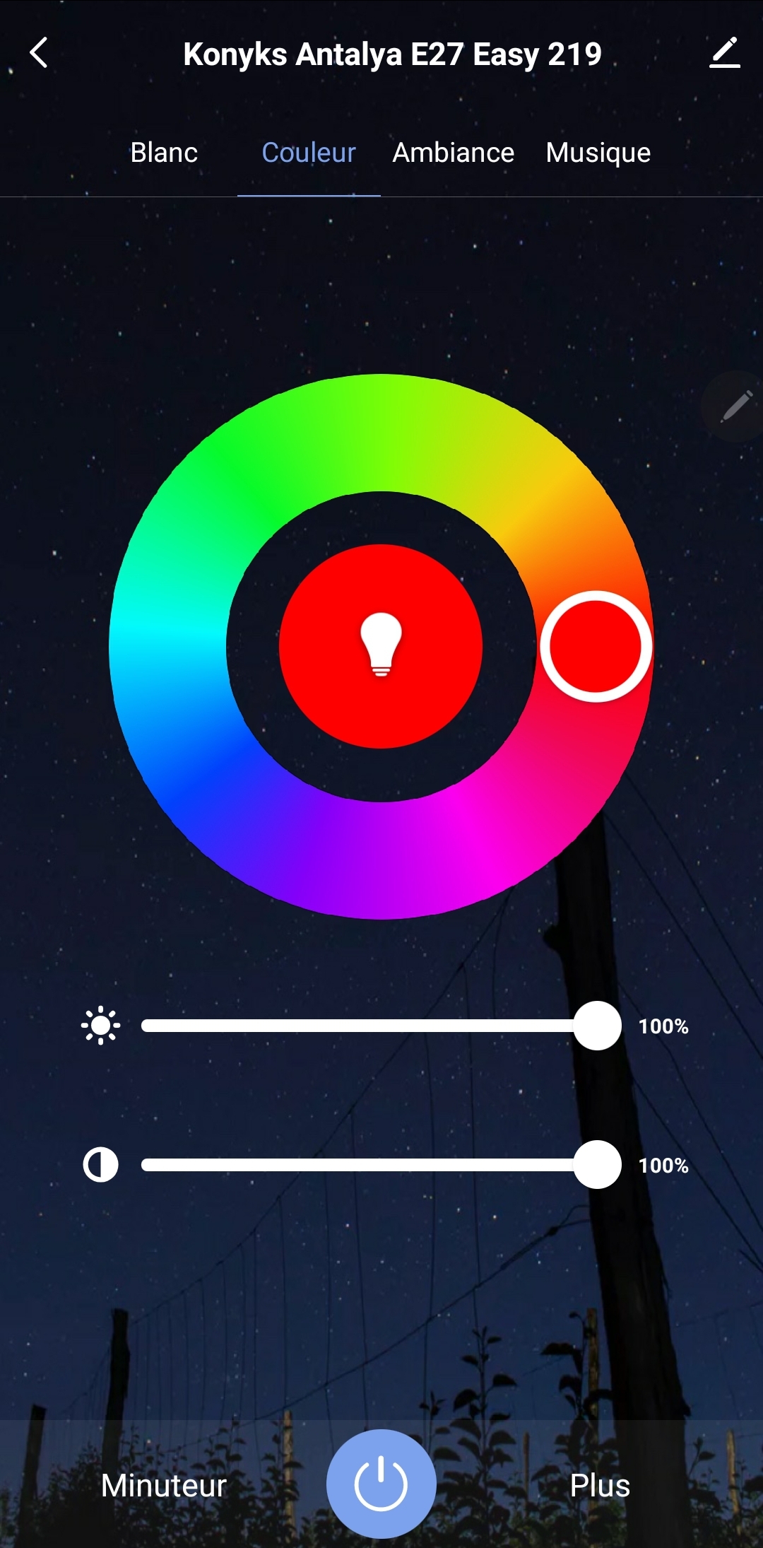 Captura de pantalla de la aplicación Konyks: colores