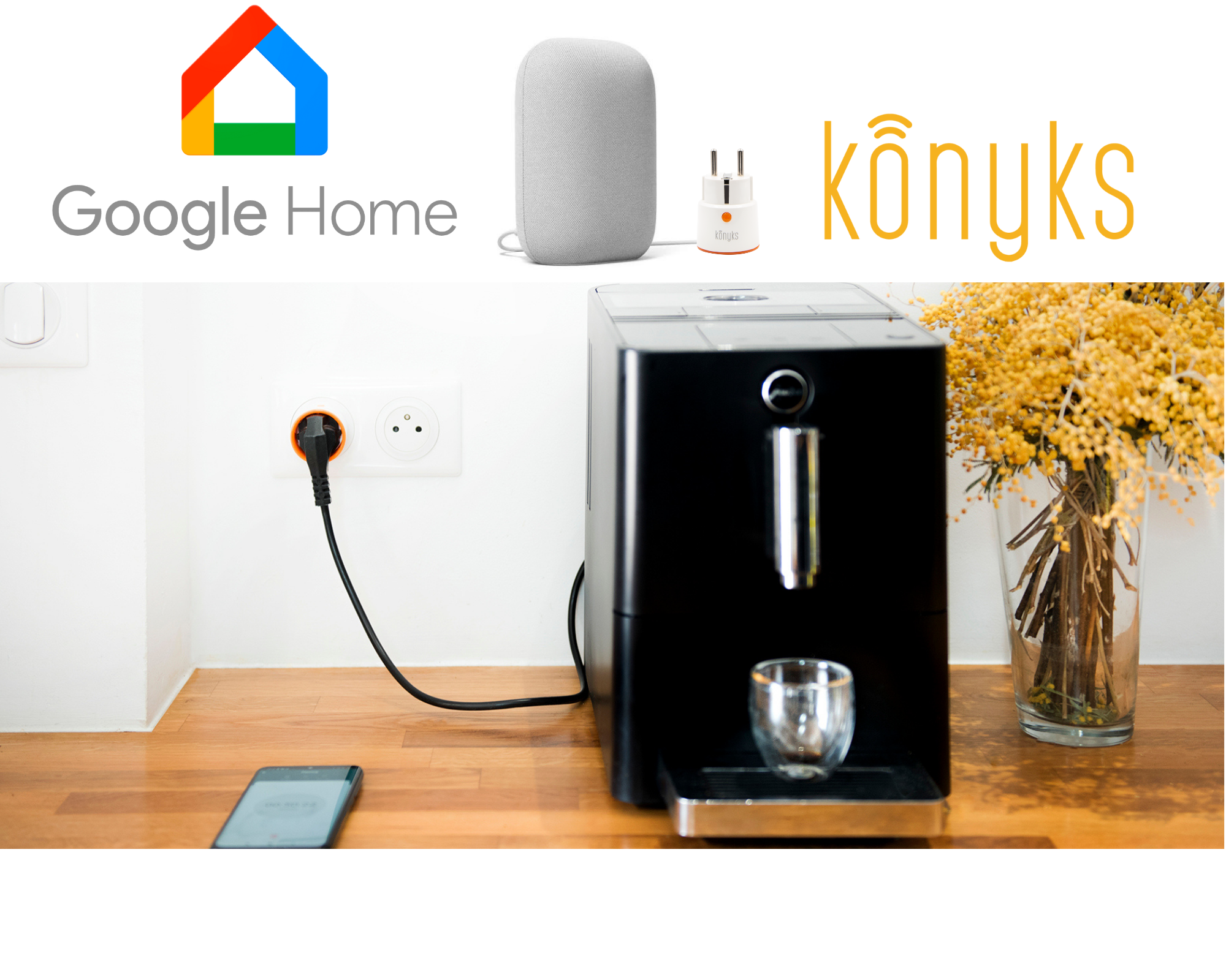Une prise connectée compatible avec Google Home - Konyks