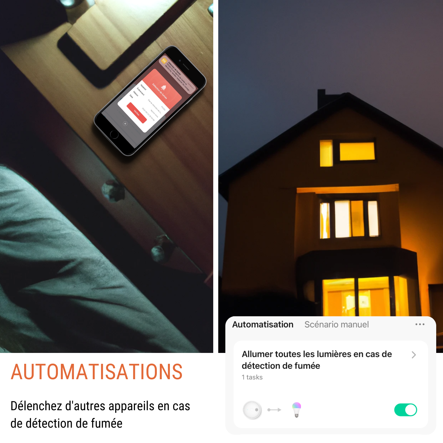 Détecteur Fumée Connecté Wi-Fi Konyks Firesafe 2 - Alerte Smartphone - Autonomie 5 Ans - Sans Hub