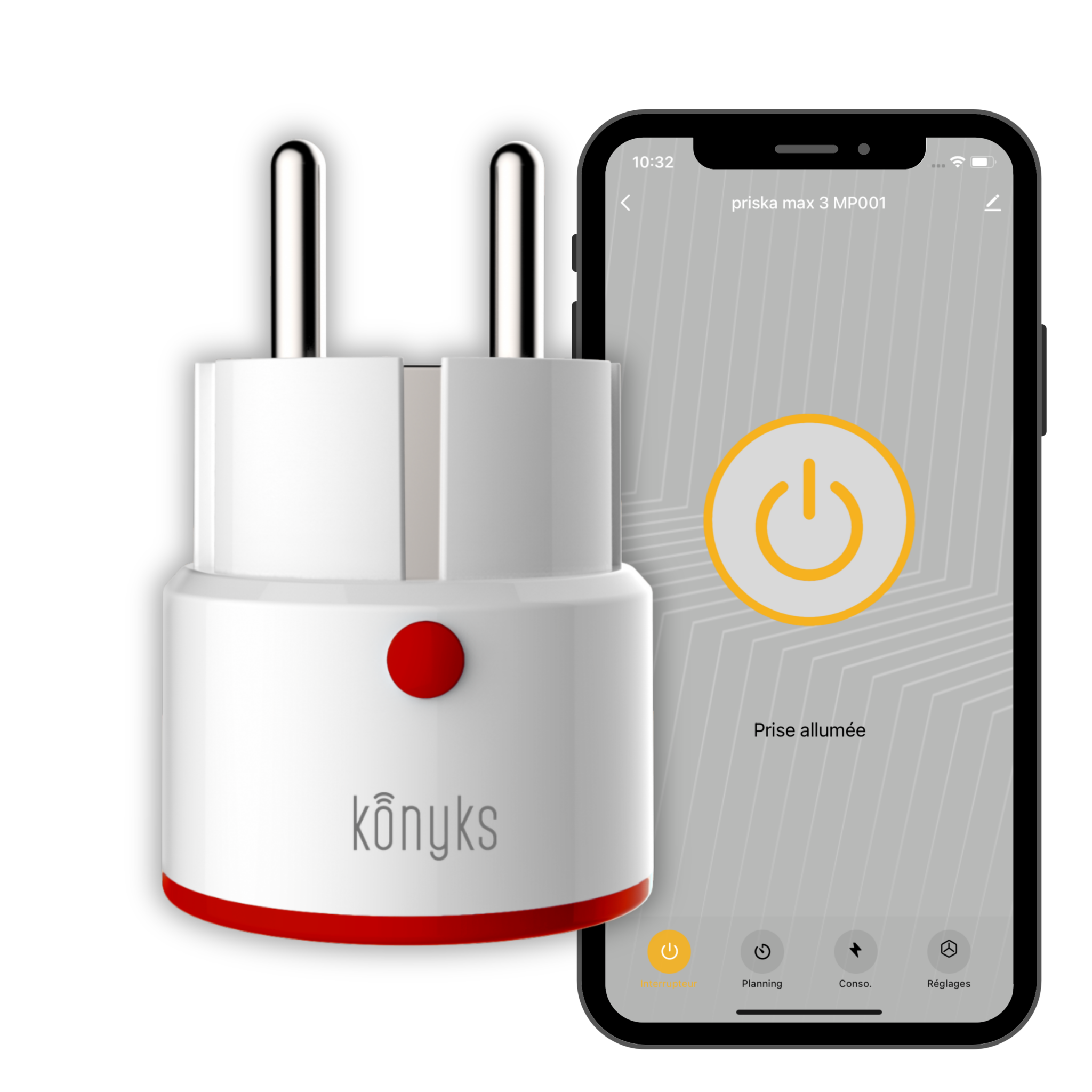 Prise connectée Konyks Priska Max 3 FR- WiFi + BT, Fonctions avancées
