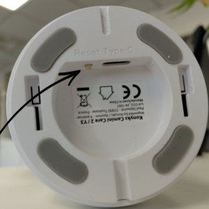 bouton de reset situé sous la camini care 2
