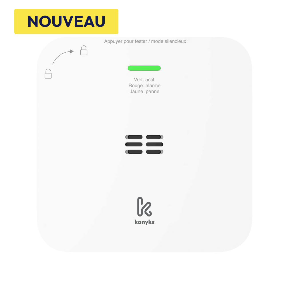 D&eacute;tecteur de monoxyde de carbone WiFi konyks compatible avec le pack alarme